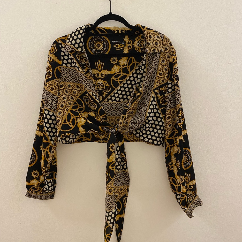 Black & Gold Tie Top